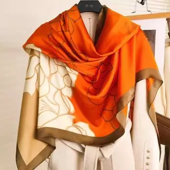 Весна/лето Новый женский шелковый шарф 90 * 180 см Имитация шелкового твила квадратный шарф Модный принт большой квадратный шарф профессиональный шарф 90*180cm