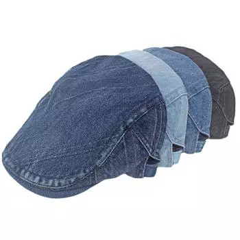 Весна-лето, однотонные кепки газетчика, мужские джинсовые хлопковые кепки на плоской подошве, женские береты художника