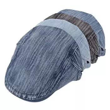 Весна-лето, однотонные кепки газетчика, мужские джинсовые хлопковые кепки на плоской подошве, женские береты художника
