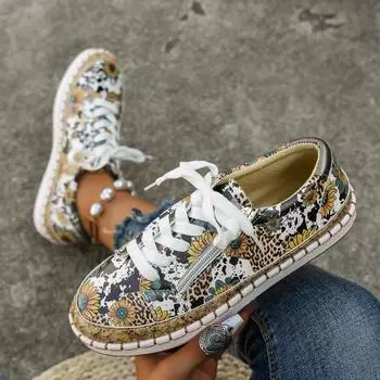 Весна/лето/осень для отдыха на плоской подошве с принтом, легкие и удобные туфли большого размера на плоской подошве для женщин 35 жёлтый