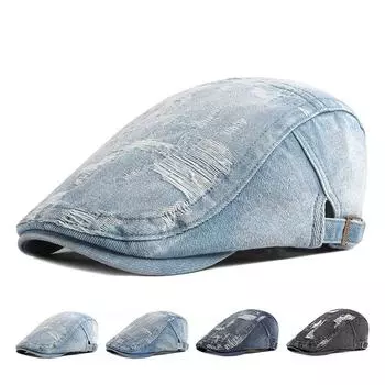Весна, лето, осень, ковбойский берет, кепки газетчика для мужчин, мытые шапки художников «Гэтсби», женские передние кепки, шляпа плюща 55-60cm чёрный
