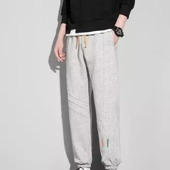 Весна, лето, осень, модные мужские мешковатые спортивные штаны, разноцветные хлопковые тренировочные брюки для бега на шнурке, повседневные XXXL чёрный