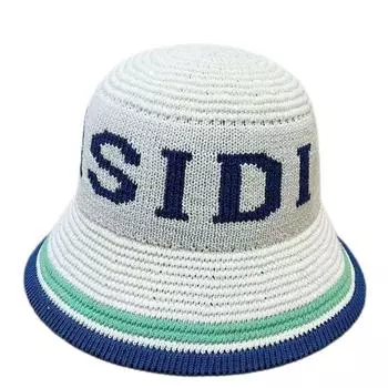 Весна-лето Панама шляпа женская ажурная вязаная шляпа панама шляпа уличный козырек пляжная шляпа с буквенным жаккардом дышащая дорожная кепка белый