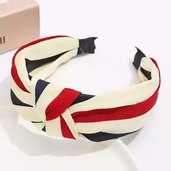 Весна Лето Полосатая Лента Повязка на Голову для Женщин Шопинг Вечеринка Головной Убор Женский Умывание Лица Головные Уборы Инс Ободок для Волос Аксессуары