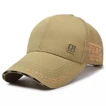 Весна Лето Сетчатая Кепка Вышитые Буквы Бейсболка Мужская Солнцезащитная Дышащая Кепка хаки