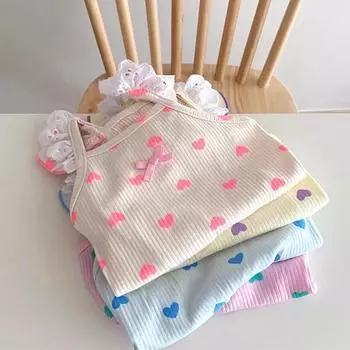 Весна/лето Собачий тонкий милый стиль принт Любовь вязаный эластичный ремешок майка кошка плюшевый питомец одежда для щенков XS