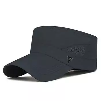 Весна-лето Тонкая сетчатая дышащая плоская шляпа мужская уличная солнцезащитная быстросохнущая шляпа темно-синий