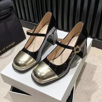 Весна-лето, женская обувь Мэри Джейн на высоком каблуке, модные цветочные украшения, новая женская обувь с круглым носком, Zapatos Para Mujeres 34