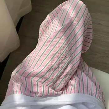 Весна-лето Женские повседневные полосатые прямые брюки на шнурке Свободные праздничные брюки Милые розовые офисные брюки с высокой талией One Size розовый/зелёный