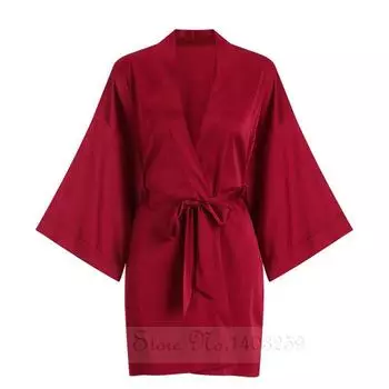Весна Лето Женский Халат Пижамы Сексуальное Кимоно Халат Платье Шелковистая Атласная Ночная Рубашка Нижнее Белье Свободное Повседневное Домашнее Платье Одежда Для Отдыха One Size