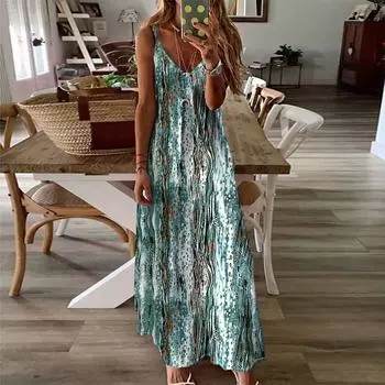 Весна-лето женское модное платье с принтом на бретельках для женщин Повседневные платья S бордовый