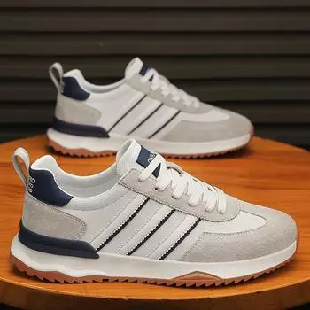 Весна новая повседневная кожаная беговая трендовая обувь обувь на толстой подошве спортивная мужская обувь 38