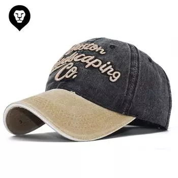 Весна, новое сращивание и старая бейсболка из чистого хлопка, стираная, объемная буква, трехмерная вышивка, солнцезащитная шляпа, защита от солнца для мужчин Adjustable