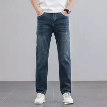 Весна Новые Эластичные Прямые Джинсы Мужские Ретро Мужские Брюки 28
