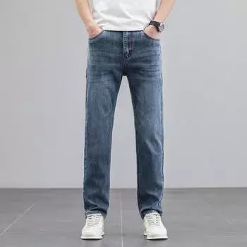 Весна Новые Эластичные Прямые Джинсы Мужские Ретро Мужские Брюки 28