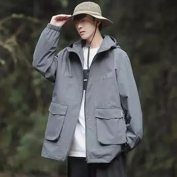 Весна новый модный бренд свободный инструментальный уличный подростковый хулиганский красивый пиджак мужской M чёрный