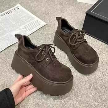 Весна новый ремешок глубокий вырез маленькие туфли-маффины толстая подошва увеличение высоты женщины 35