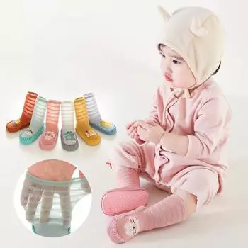 Весна Осень 0-18 месяцев Хлопок Мягкие Дышащие Нескользящие Повседневные Носки Для Новорожденных Младенцев Милые Мультяшные Животные Малыша Тапочки Носки 0-6 month розовый