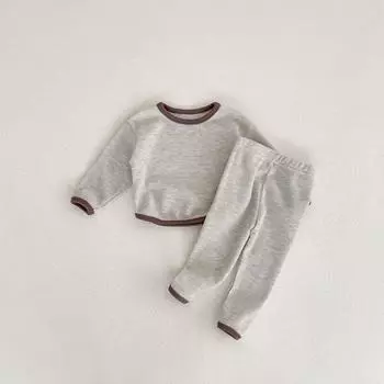 Весна/осень 2024 г. Комплект из топа с длинными рукавами и брюк в китайском стиле для младенцев и малышей 80 cm