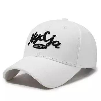 Весна Осень Бейсболка Мужчины Женщины Вышитые Буквы Солнцезащитная Кепка Кепка Для Отдыха На Природе белый