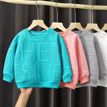 Весна Осень Дети Мальчики Толстовки Креативный Дизайн Длинный Рукав Девочки Пуловер Малышей Свитер Детская Одежда С Капюшоном 90cm серый