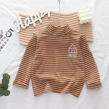 Весна Осень Детские Длинные Рукава Рубашки Детские Для Мальчиков Девочек Полосатый Пуловер Хлопок Детские Топы Детские Футболки В Полоску Одежда 80 зелёный