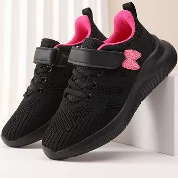 Весна/осень Детские кроссовки Кроссовки для девочек Модные кроссовки для мальчиков Кроссовки на липучках для девочек 28 розовый