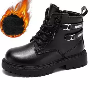 Весна/осень Детские зимние ботинки Девочки Высокие нескользящие детские спортивные ботинки Девочки Осенние ботинки Мальчики ботинки 27 чёрный