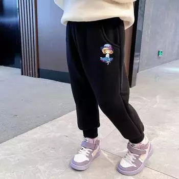 Весна Осень Девочки Хлопковые Брюки Детские Спортивные Длинные Брюки Милые Девочки Принт Спортивные Штаны Модная Одежда 100