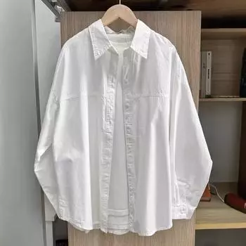 Весна Осень Длинный Рукав Белая Рубашка Женская Корейская Мода Карманы Свободная Повседневная Простая Рубашка Женская XXL