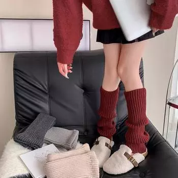 Весна Осень Гетры Пушистые Готические Аксессуары Готическая Лолита Вязаные Носки Женские Гетры Женские Носки Леггинсы в Готическом Стиле One Size чёрный