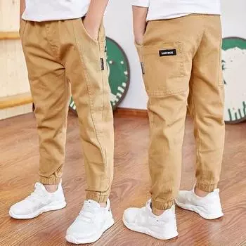 Весна Осень Хлопковые Брюки Для Мальчиков Детские Брюки Повседневные Детские Спортивные Брюки 170 темно-синий