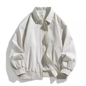 Весна Осень Хлопок Мужские Повседневные Куртки Однотонные Отложной Воротник Молодежная Жизненная Сила Модная Верхняя Одежда Пальто Мужская Куртка L чёрный