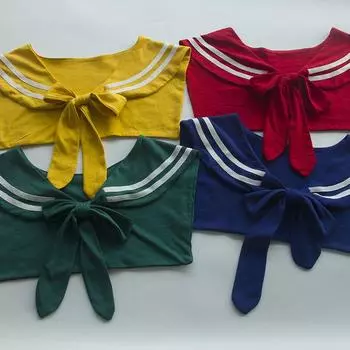 Весна, осень и лето. Шаль в стиле японской военно-морской академии. Кукольный воротник. Завязанный снаружи. Декоративная маленькая шаль.