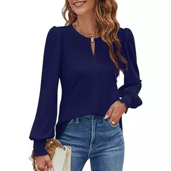 Весна Осень Элегантные Рубашки Женщины Длинный Рукав Одежда Однотонный Цвет Металлические Пуговицы V-образный Вырез Оборки Рукава Блузка Топы S белый