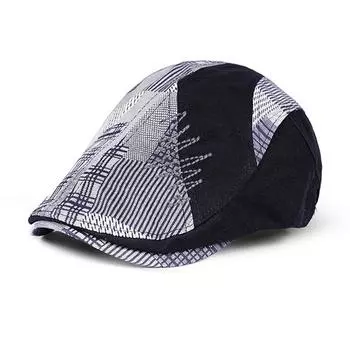 Весна Осень Кепка Мужская Нерегулярная Вышивка Берет Шитье Кепка синий