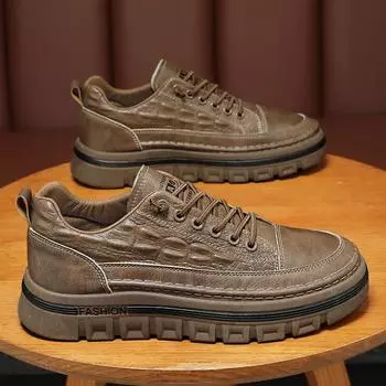 Весна Осень Классика Мужская Рабочая Обувь Высококачественные Удобные Износостойкие Кроссовки Молодежная Модная Обувь Для Доски Вулканизированная Обувь 39 коричневый
