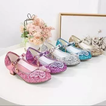 Весна Осень Кожаные Туфли Для Маленьких Девочек Шикарные Детские Туфли Бабочки На Каблуках Модные Универсальные Детские Туфли Принцессы Свадебные Туфли 26 золотой