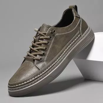Весна Осень Лидер продаж Мужская натуральная кожа Повседневная обувь Простые спортивные альпинистские туфли Мужская рабочая обувь для поездок на работу 38 бежевый