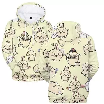 Весна Осень Мода Унисекс Повседневный Chiikawa Печатный Толстовка Толстовка Спорт На Открытом Воздухе Косплей Пуловеры Толстовка Плюс Размер Косплей Костюм XS