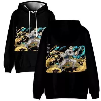 Весна Осень Мода Унисекс Повседневный Дзюдзюцу Кайсен Аниме Печатные Толстовки Толстовка Спорт На Открытом Воздухе Косплей Пуловеры Толстовка Плюс Размер Косплей Костюм XS