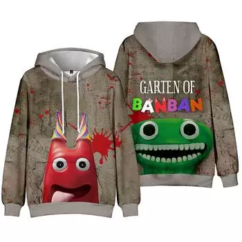 Весна Осень Мода Унисекс Повседневный Сад Банбан Аниме Печатный Толстовка Толстовка Спортивные Пуловеры Толстовка Плюс Размер Косплей Костюм XS