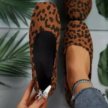 Весна-Осень, модные, удобные, элегантные, универсальные и износостойкие повседневные туфли на плоской подошве с леопардовым принтом, большие размеры 43 39 темные хаки