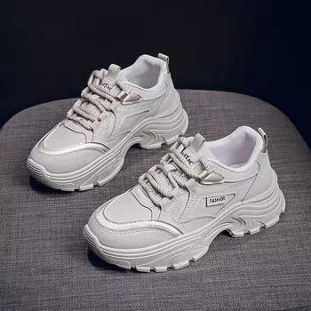 Весна Осень Модные Женские Кроссовки На Массивной Подошве Дизайнерские Модные Удобные Увеличенные Повседневные Туфли Женские Вулканизированные Туфли Mujer 2024 35 серый