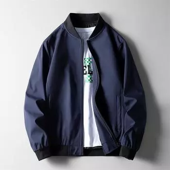 Весна Осень Мужская Куртка-Бомбер Модная Мужская Одежда Для Гольфа Свободные Ветровки Куртки Высокого Качества Мужская Бейсбольная Куртка Пальто XXXXL чёрный