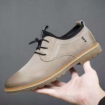 Весна Осень Мужская обувь Официальная обувь на плоской подошве Высококачественные кожаные туфли-оксфорды на шнуровке Удобная мужская обувь Деловая обувь 42