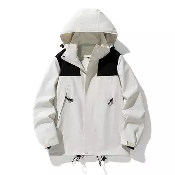 Весна Осень Мужская одежда С капюшоном Длинный рукав Весна Осень Кардиган Пальто Карманы Молния Модные Повседневные Топы High Street L розовый