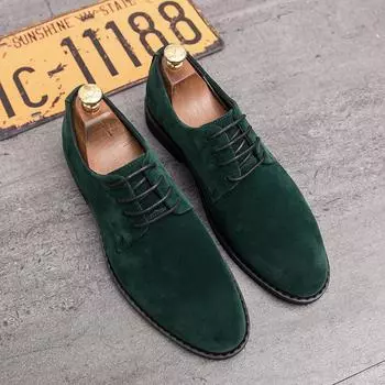 Весна Осень Мужская повседневная обувь Удобные замшевые туфли-оксфорды для мужчин Однотонные деловые туфли на шнуровке Элегантные туфли на плоской подошве Официальные кроссовки 38