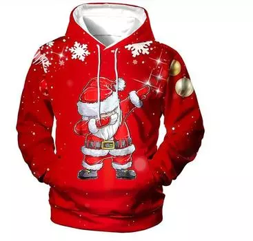 Весна Осень Мужская Повседневная Свободная Рождественский Капюшон Пальто Мужская Спортивная Мода Пуловеры Толстовки M