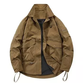 Весна Осень Мужская Спортивная Уличная Горная Мода Путешествия Досуг Большой Карман Ретро Американская Куртка Карго XS